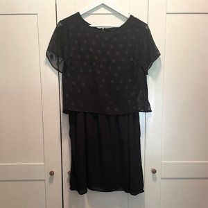 Black Short Sleeve Mini Dress by Dex, Size L